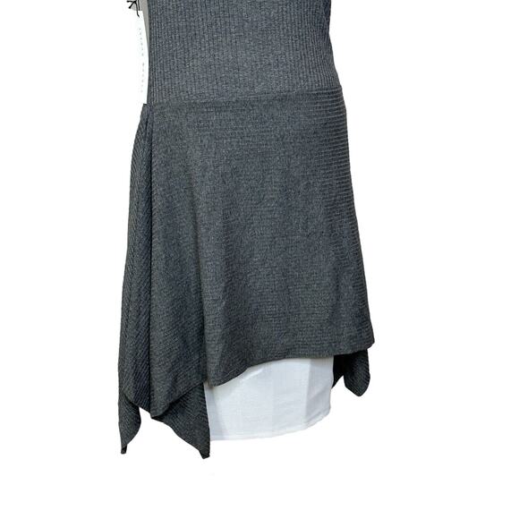 Susana Monaco Stretchy Ribbed Knit Short Sleeve Dress Gray Women's Small NWT - Picture 5 of 11